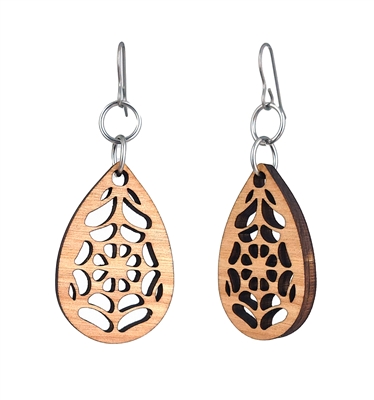 G Earrings Birch Wood Webbed Drop